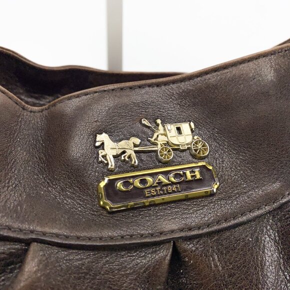 COACH Madison Brown Shimmery Leather Hobo/Shoulder Bag - H0868-13250P - Picture 8 of 16